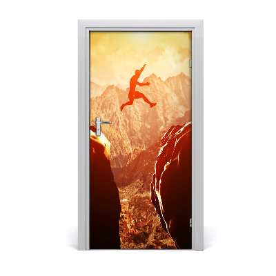 Door wallpaper Jump over the precipice