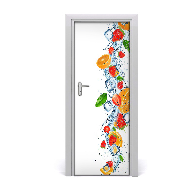 Self-adhesive door sticker Fruit and ice