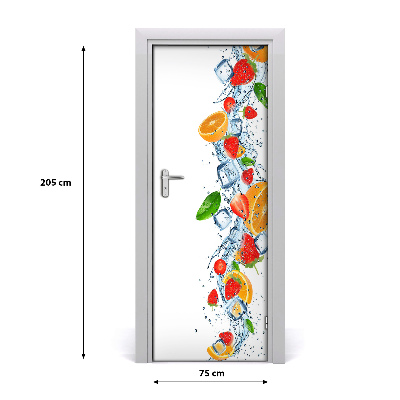 Self-adhesive door sticker Fruit and ice