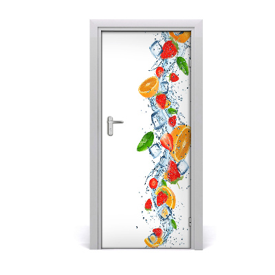 Self-adhesive door sticker Fruit and ice