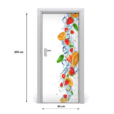 Self-adhesive door sticker Fruit and ice