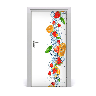 Self-adhesive door sticker Fruit and ice