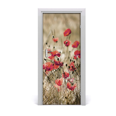 Self-adhesive door sticker Field flowers