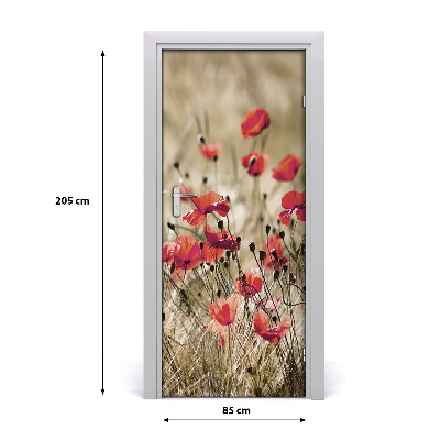 Self-adhesive door sticker Field flowers