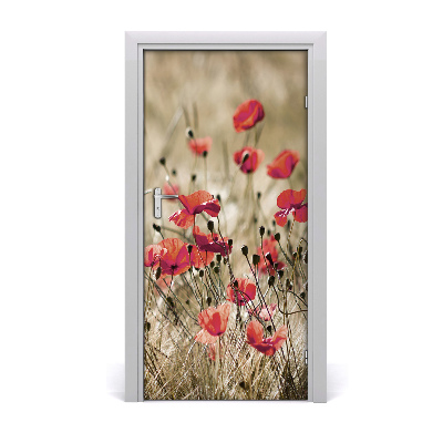 Self-adhesive door sticker Field flowers