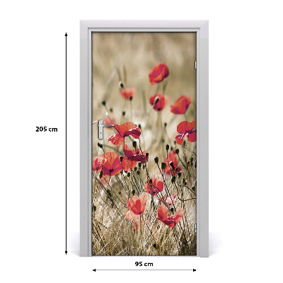 Self-adhesive door sticker Field flowers