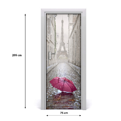 Self-adhesive door wallpaper Parasol france