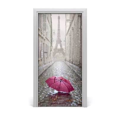 Self-adhesive door wallpaper Parasol france