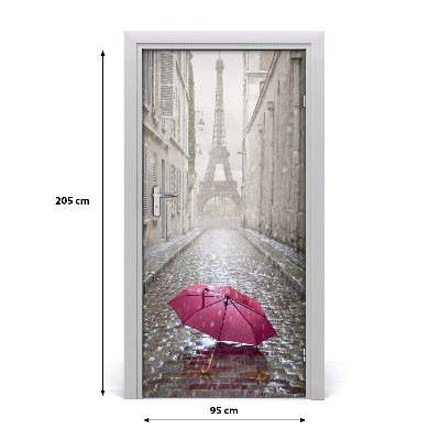 Self-adhesive door wallpaper Parasol france