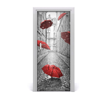 Self-adhesive door wallpaper Parasol france