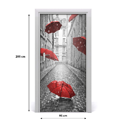 Self-adhesive door wallpaper Parasol france