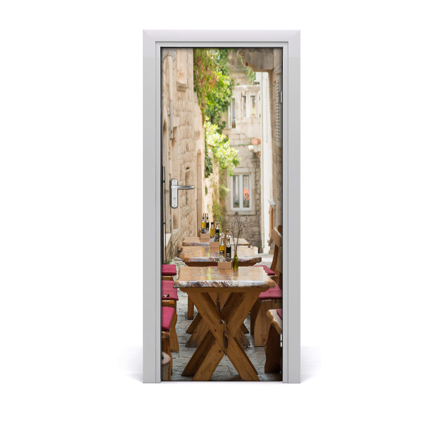 Self-adhesive door wallpaper Korcula croatia