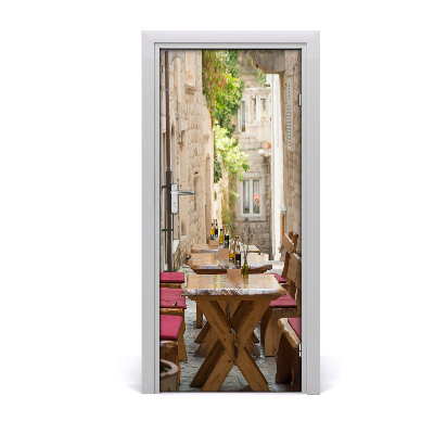 Self-adhesive door wallpaper Korcula croatia