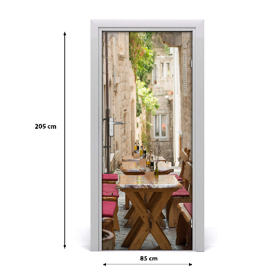 Self-adhesive door wallpaper Korcula croatia