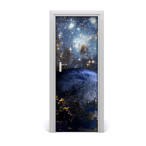 Self-adhesive door wallpaper Planet earth