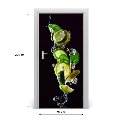 Self-adhesive door sticker Lime and lemon