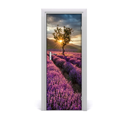 Door wallpaper Lavender field