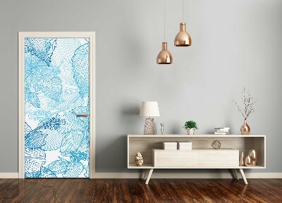 Self-adhesive door veneer Hawaiian flowers