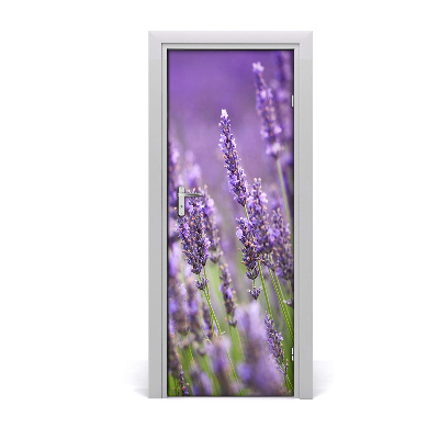 Self-adhesive door sticker Lavender field