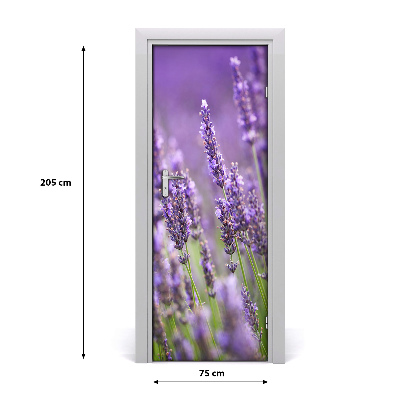 Self-adhesive door sticker Lavender field