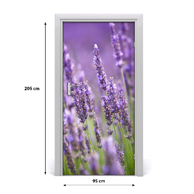 Self-adhesive door sticker Lavender field