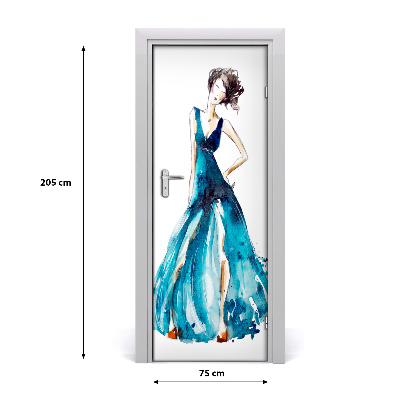 Self-adhesive door sticker Fashion illustration