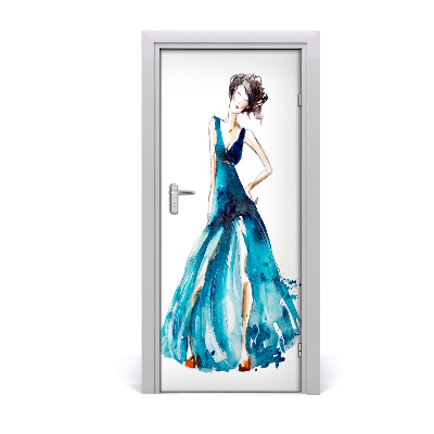 Self-adhesive door sticker Fashion illustration