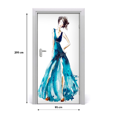 Self-adhesive door sticker Fashion illustration