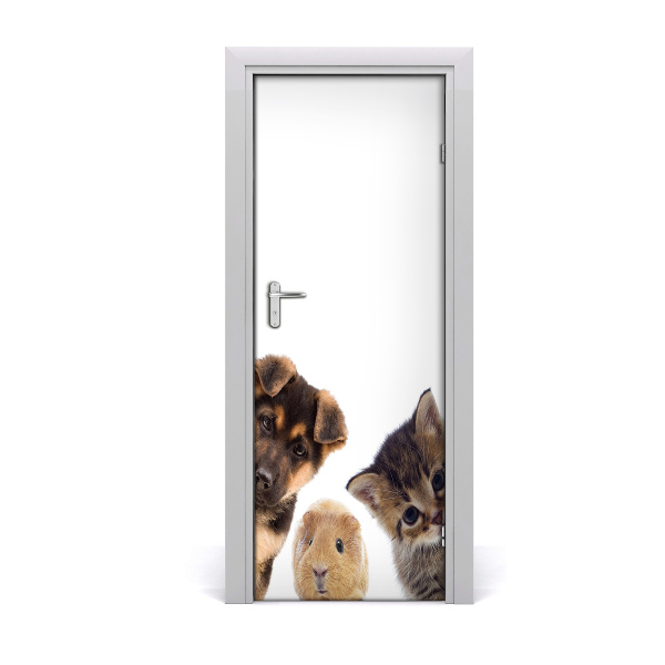 Self-adhesive door sticker Pets