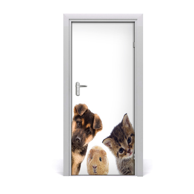 Self-adhesive door sticker Pets