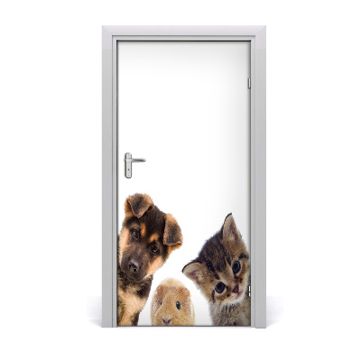 Self-adhesive door sticker Pets