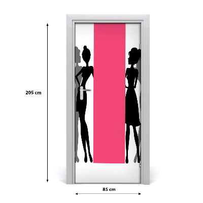 Door wallpaper Women's silhouettes