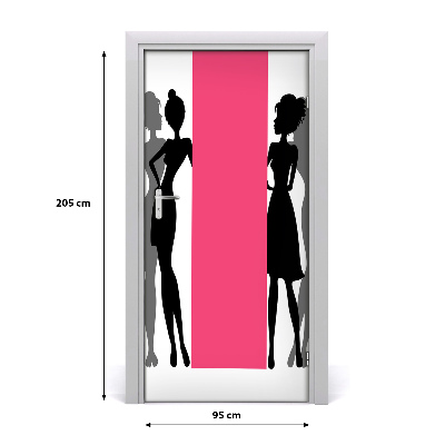 Door wallpaper Women's silhouettes