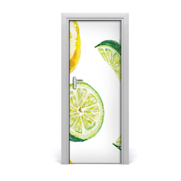 Self-adhesive door sticker Limes and lemons