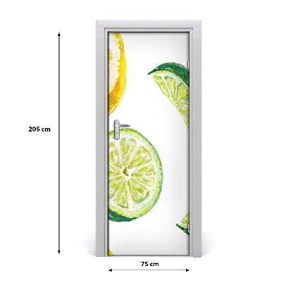 Self-adhesive door sticker Limes and lemons