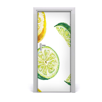 Self-adhesive door sticker Limes and lemons