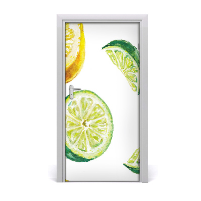 Self-adhesive door sticker Limes and lemons