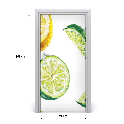 Self-adhesive door sticker Limes and lemons