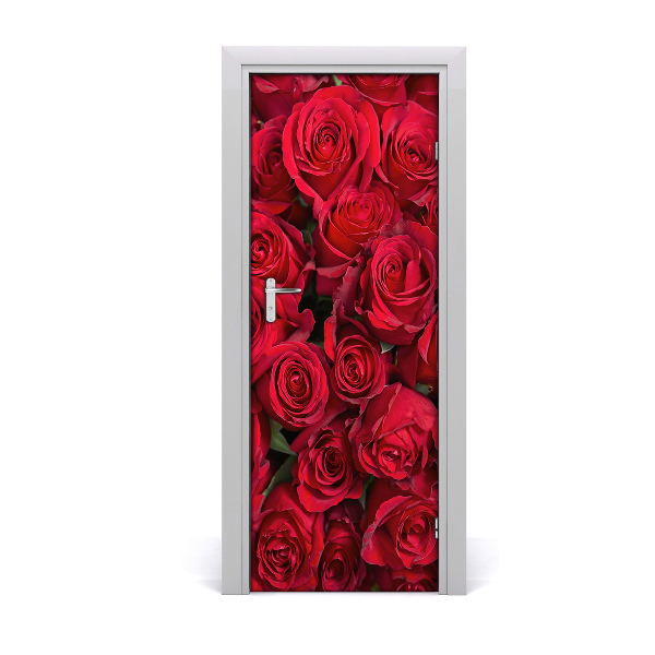 Self-adhesive door sticker Red roses