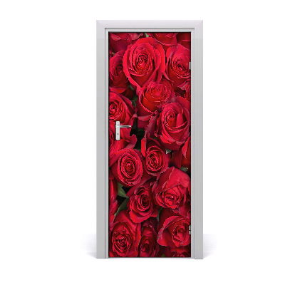 Self-adhesive door sticker Red roses