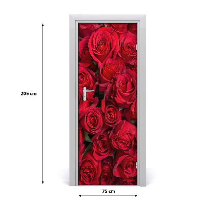 Self-adhesive door sticker Red roses