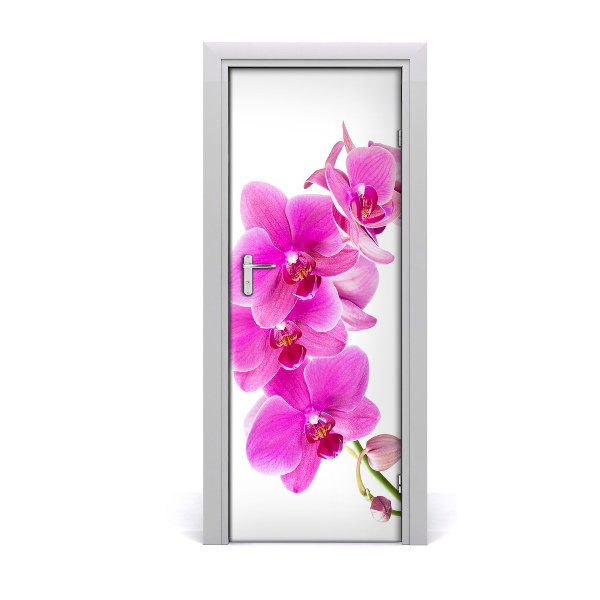 Self-adhesive door sticker Pink orchid