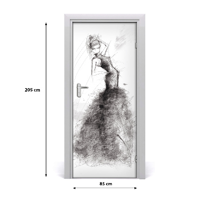 Self-adhesive door sticker Fashion illustration