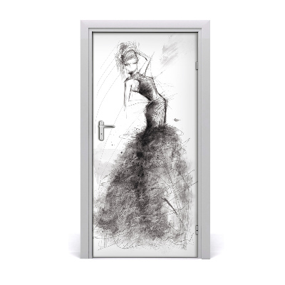 Self-adhesive door sticker Fashion illustration