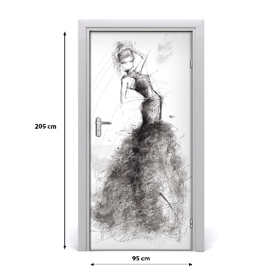 Self-adhesive door sticker Fashion illustration