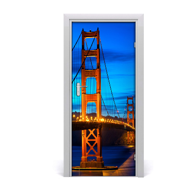 Self-adhesive door wallpaper San francisco bridge