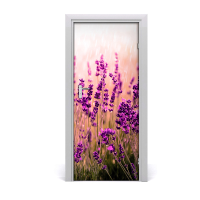 Self-adhesive door sticker Lavender field