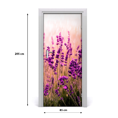 Self-adhesive door sticker Lavender field