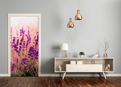 Self-adhesive door sticker Lavender field