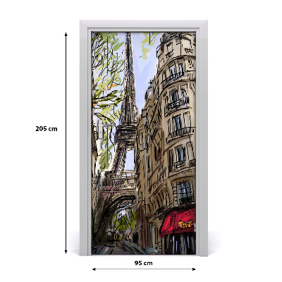 Self-adhesive door wallpaper Eiffel tower